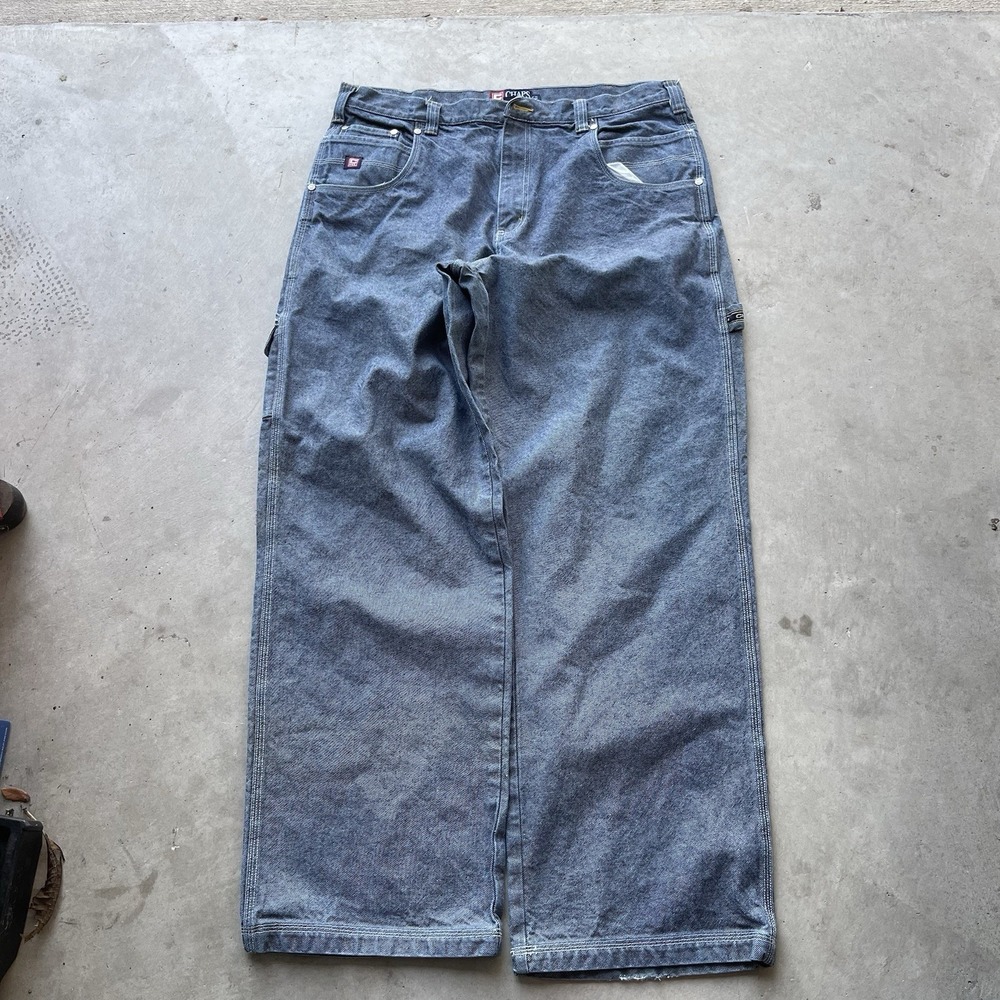 Vintage Ralph Lauren Denim Jeans Men 38x34 Blue Super Baggy Wide Leg Utility Y2K - Picture 3 of 8